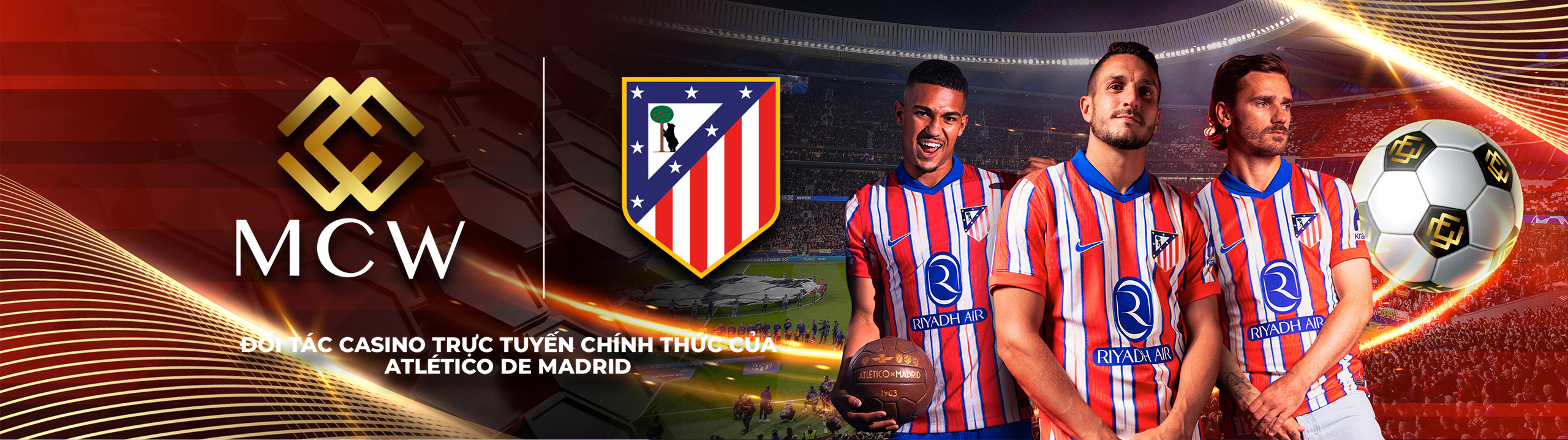 Mega Casino World gia hạn quan hệ đối tác với Atlético de Madrid trong hai mùa giải tiếp theo